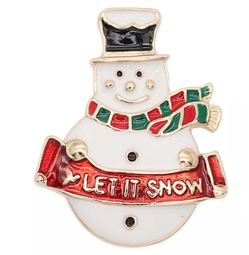 20 MM Gold Tone Let It Snow Snowman