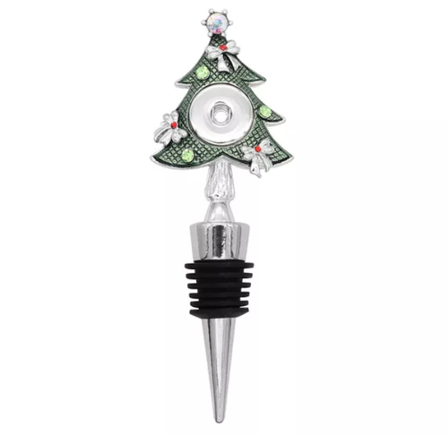 18 or 20 Wine Stopper Christmas Tree with Green Rhinestones