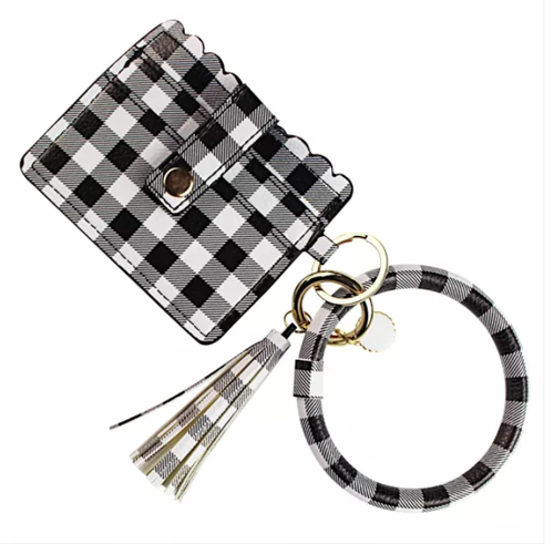 PU Leather Tassel/Bracelet Key Chain Wallet