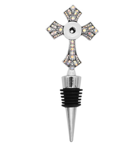 18 or 20 Wine Stopper Cross with Rhinestones